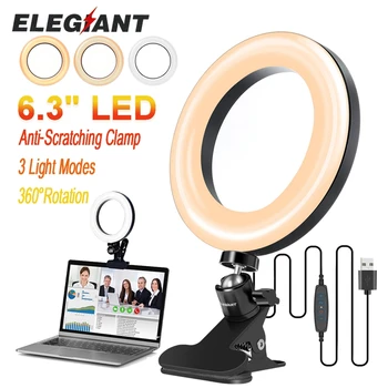 ELEGIANT EGL-01 Led Ring Svjetiljka Okrugla Žarulja 6,3 inča Селфи Izravni Prijenos USB Stolni Spona za Youtube Macbook Prijenosnih RAČUNALA na Računalo