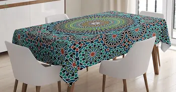 Geometrijski Stolnjak Tradicionalni Bliskoistočni Stil Marokanska Kultura Dizajn Pravokutni Poklopac Stola Za Večeru Dekor