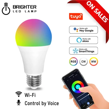 Glasovno Upravljanje Smart 10 W B22 E27 A60 Rgb Cw WiFi Lampa sa podesivim osvjetljenja Led Čarobna Svjetiljka 85-265 U Rad s Alexa Google Home Smartthings