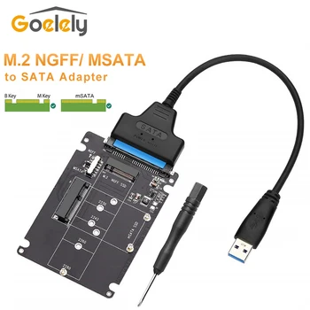 Goelely M. 2 NGFF na SATA mSATA statičkog diska na SATA Adapter Vanjski USB 3.0 22 Kontakt SATA SSD Pretvarač Adapter 2-u-1 B Ključ M ključ Riser Card