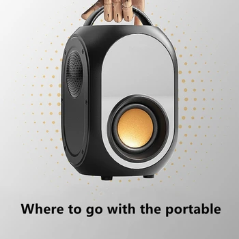 High-end bežični Bluetooth zvučnik, multifunkcionalni mali prijenosni audio zvučnik za kuće, 3D-prsten, subwoofer sa surround zvukom, FM kartica