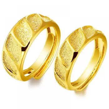 HOYON Sada 100% 18 Do Čistog Zlata Boja Nakit, Prsten za žene i muškarce Parova Prsten Mat Stil za vjenčanja vjenčanje nakit