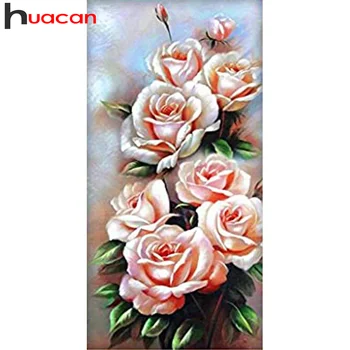 Huacan 5D Diamond Slikarstvo Dijamanata Pink Diamond Mozaik Vez Puni Kvadratnom/Cvijet Cijele Slike Za unutarnje Zidove Umjetnosti