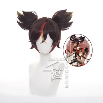 Igra Genshin Impact - Xinyan Cosplay Smeđa Vlasulja Gradijent Grozdovima Toplinski Otporne Sintetičke Kose Anime Rpg Igre Perika