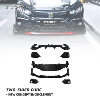 Izmijenjeni Prednji Branik, Prednji Surround Prednji Branik Za Usne Auto-Naljepnica za usne stražnji dio body kit Za Civic Hatchback