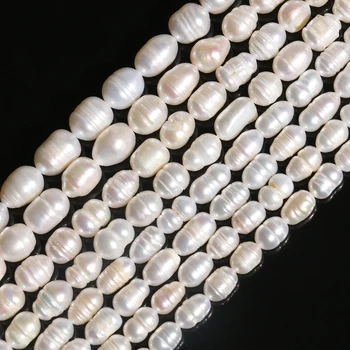 Izuzetna Prirodna Slatkovodnih Bisera Perle U Obliku Bijele Riže Za Izradu Nakita DIY Narukvica i Ogrlica 4-5 mm/5-6 mm/6-7 mm/7-8 mm 15 