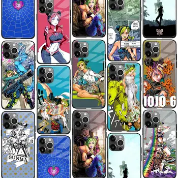 Jolyne Cujoh Kamen Ocean Jojo Anime Kaljeno Staklo Torbica Za Telefon Torbica za iPhone SE 7 8 14 Plus X XS XR 11 12 13 Mini Pro 14 Max