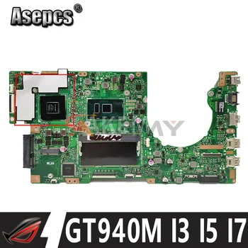 K501UB Matična ploča laptopa DDR3 DDR4 4 GB 8 GB RAM-a I3 I5 I7 PROCESOR GT940M Grafički procesor Za Asus K501U K501UX K501UQ K501UQK Matična ploča Laptopa