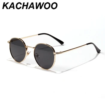 Kachawoo retro sunčane naočale za muškarce je zlatni crne okrugle sunčane naočale u metalnom ivicom ženske sunčane naočale UV400 žute ljetnim izravna isporuka