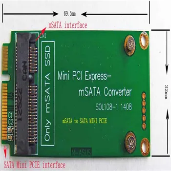 Karta adapterom za SSD-pogon mSATA za SATA Mini PCIE ssd