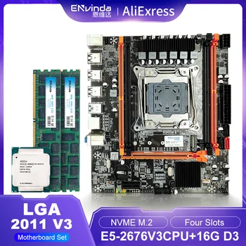 Kit matične ploče ENVINDA s procesorom Xeon E5 2676V3 LGA2011-3 1 * 16 GB ili 2*8 GB PC3 1600 Mhz Memorija DDR3 DIMM memorija REG ECC NVMEM.2 X99