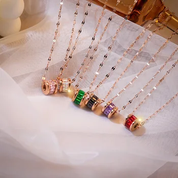 Korejski ogrlica od титановой postali tanka ogrlica, lanac donje ogrlica poklon za rođendan poklon za Valentinovo lanac ogrlica