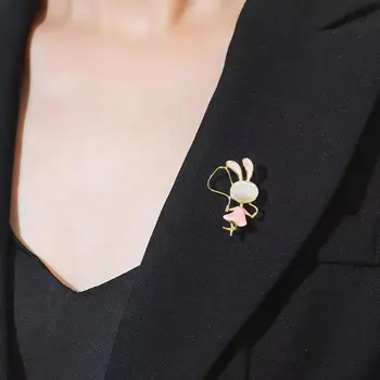 Korejski Stil Prekrasan Crtić Konopca Zec Broševi Modni Metalne Ikone Igle za Žene i Djevojčice Nakit Poklon