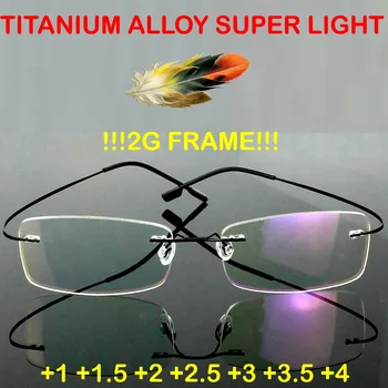 Korporativni Titan 2g!! ultra Optički Bodove U Okvirima Rimless Ultra Naočale Za Čitanje +1 +1.5 +2 +2.5 +3 +3.5 +4