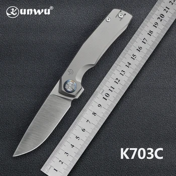 Kunwu Tao Compact K703C Elmax Ljubitelji Aktivnog Odmora Avanture Opstanak Oštar Titan Prijenosni EDC Nož na Sklapanje Visoke Tvrdoće Novi