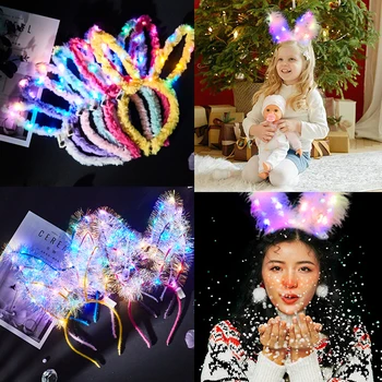Led svjetleće zec uši povez djecu i djevojke cosplay Halloween kostime ukrasi Božić Los Zec оголовье karneval rekvizite