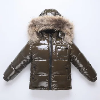 Lider prodaje, dječje dolje jaknu u europskom i američkom stilu, za dječake i djevojčice, zima bijela jakna na утином пуху -30 Stupnjeva, debeli skijaško odijelo