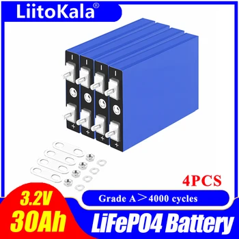 LiitoKala 3,2 U 30Ah LiFePO4 baterija baterija baterija baterija baterija litij-željezo-fosfatnih duboke cikluse za Diy 12 24 36 48 U solarne energije UPS snage