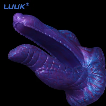 LUUK Blue Demon Lesbian G-Spot Vibrator Seks-Igračke Životinja Vuk Realističan Penis Analni Čep za Lizanje Jezika Za Odrasle Maser Robe
