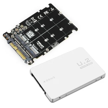 M. 2 U. 2 Adapter za kartice za proširenje PCIe M2 Pretvarač SFF-8639 Kartica za proširenje SSD s dvostruko sučelje, Kompatibilne s NVMe/SATA SSD