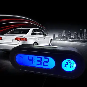 Mini-auto sat Elektronski Sat kolski sat Auto Kontrolna Ploča Sat Lampica Termometar Digitalni Zaslon auto elektronski pribor
