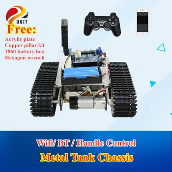 Mini T100 Ručka/Bluetooth/WiFi RC Upravljanje Robot Tenk Šasije Komplet za Arduino 4 Putni Motor Driver Naknade, Wi-Fi