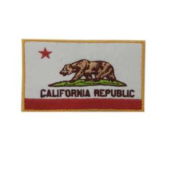 moderan нашивка s vezom Zastava Kaliforniji za crveni нашивки/zvezda i natpisi/ Ukras odjeće s medvjedom