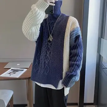 Muški jesensko - zimskom Novi Vuneni džemper, Trend univerzalni pulover s visokim воротом, Koreanska verzija, Temperamentna, Suburban, Individualni Top