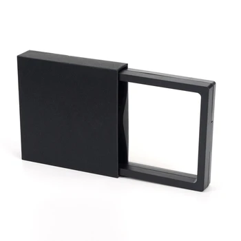 N58F Crni Plastični Rotirajući Plutajući Izlog Naušnice Novac, Dragulji Prsten Za Pohranu Nakit PE Membrana Stalak Box Kutija