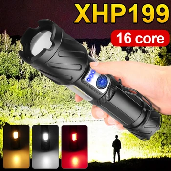 Najnoviji XHP199 LED Snažan Svjetiljku USB Punjiva Taktička Lampa-Bljeskalica 18650 Lovački Fenjer Skalabilne Led Lampa velike Snage