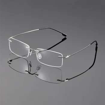 Naočale na recept od legure titana, muške naočale za kratkovidnost rimless, ženske Naočale za kratkovidnost, gotove naočale -0.50 -6.00