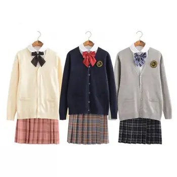 Nova Japanska Školska Moda Za Djevojčice, Setove Školski Oblik JK, Pokrivač Suknja, Kardigan, Džemper, Košulja Dugih Rukava, Kratka Suknja, Odijelo