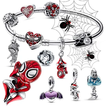 Novi 925 Sterling Srebra Disney spider-Man Mickey i Minnie Princeza Privjesci Za Pandora 925 Originalni Narukvica Za Žene DIY Nakit