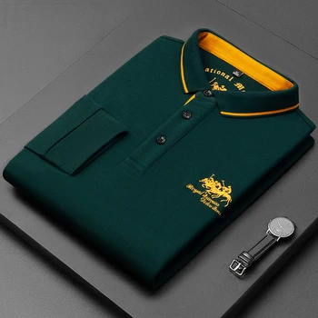 Novi Dobar 100% Kvalitetan Pamuk, Muška Branded Polo Majica, T-Shirt Design Za Golf Dugih Rukava I Konja, Casual Majica S Igle, Homme, Muški Modni Američki Top