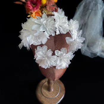 novi palačinke s bijelim cvijetom nevjesta, ženski šešir, set pribora za kosu, putne fotografije, vjenčanje pribor za kosu