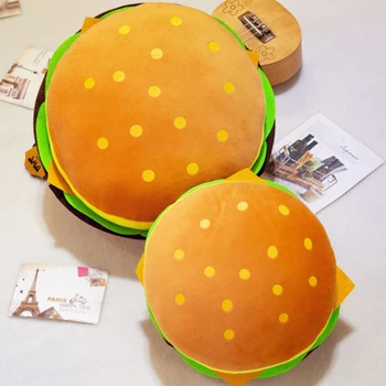 Novi pliš igračke u obliku hamburger jastuk kreativno zabavna pliš igračku lutka jastuk jastuk dječji dar realan hamburger plišane igračke