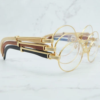 Okrugle Naočale Carter Modni Ovalni Drveni Prozirne Naočale Za Oči Prozirne Optički Luksuzne Dizajnerske Rimless Zaštita Računala