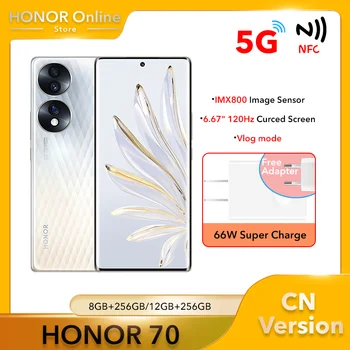 Pametni telefon Honor 70 5G 256 GB i 512 GB 66 W Ultrabrz punjenje 120 Hz 6,67 