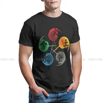 Pet Elemenata Qigong Grafički t-shirt je Pokret Tai-chi Za održavanje Forme Majice s po cijeloj površini t-Shirt Za Odmor Muška Kratki Rukav