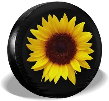 Poklopac Rezervnu gumu Uktly Sunflower za Prikolicu RV Jeep Wrangler 14 15 16 17-Inčni Naplatci Hubcaps za sve vremenske uvjete