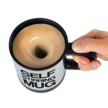Predmete Novost šalica za miješanje kave od nehrđajućeg čelika Jednostavne Lijeni Саморазмешивающиеся Mugs