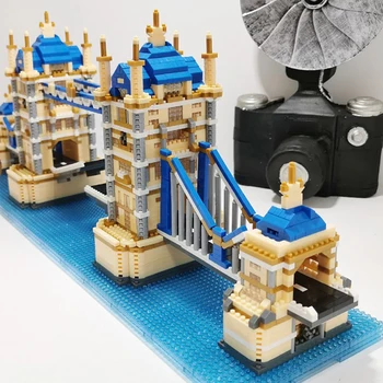 PZX Dijamant Blokovi London Tower Bridge Orijentalna Biserna Kula Svjetski Poznata Arhitektura Mini Građevinske Cigle igračke za djecu pokloni
