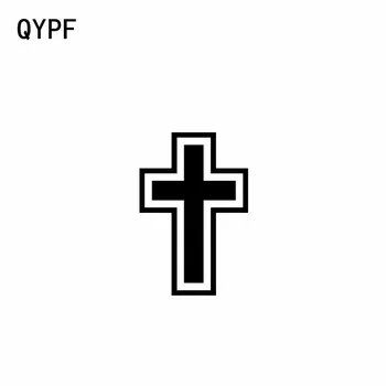 QYPF 8,6 cm * 12,7 CM Križ Isusa Vinil Naljepnica Za Automobil Motocikl Naljepnice Crna Metalik C17-000200