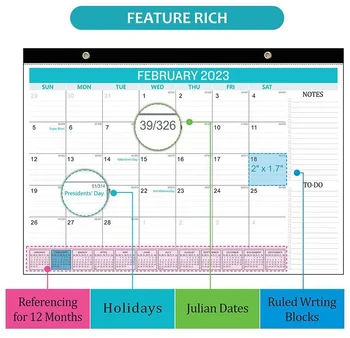 Siječnja 2023 - lipanj 2024 Kalendar 2023 Engleski Kalendar 18 mjeseci Kalendar praznika u različitim zemljama Planiranje rada Stolni Kalendar