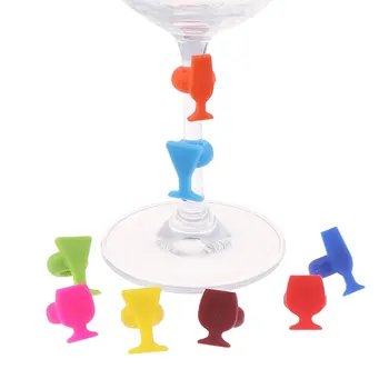 Silikon Vinski Čašu Oblik Vinski Čašu Marker za Piće Čaše Id 8шт