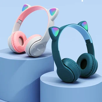 Slatka Mačka Led Slušalice su Bežične Slušalice Muisc Stereo Bluetooth kompatibilne Slušalice S Mikrofonom Dječji Slušalice Slušalice Poklon