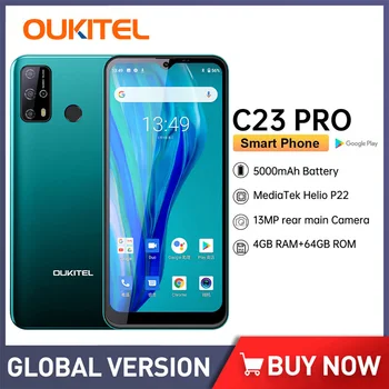 Smartphone Oukitel C23 Pro Na Android 6,53 inča 5000 mah 4g Lte Pametni telefon Najjeftiniji Mobilni telefon 8 sati/13 pm Skladište Smartphone