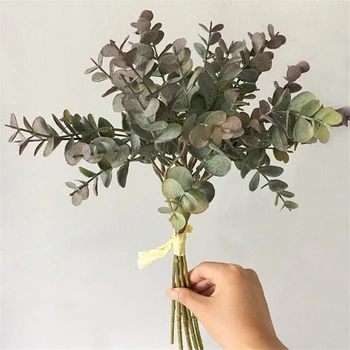 Snop eukaliptusa zelje Plastičnih Umjetna biljka za Božićne vjenčanje uređenje Cvjetnih aranžmana soba dekor umjetno lišće