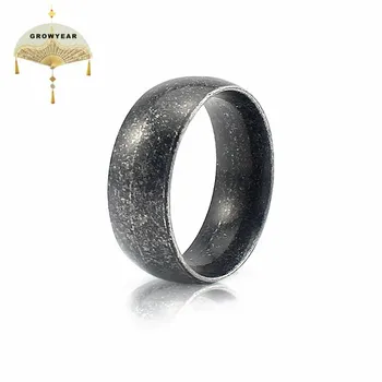 Starinski Crni Metalni Materijal od Nehrđajućeg Čelika, Gospodo Berba Muški Prsten, Moderan Muški Nakit stil, veličinu # 6 7 8 9 10 11 12