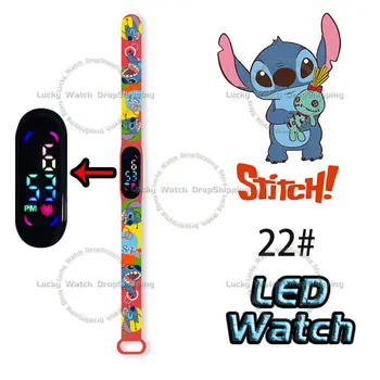 Stitch, Novi Stil, Baby Slatka Sat, Crtani Lik, Animacija, Led Osjetljiv Na Dodir Vodootporan E Dječji Sportski Sat, Poklon Za Rođendan